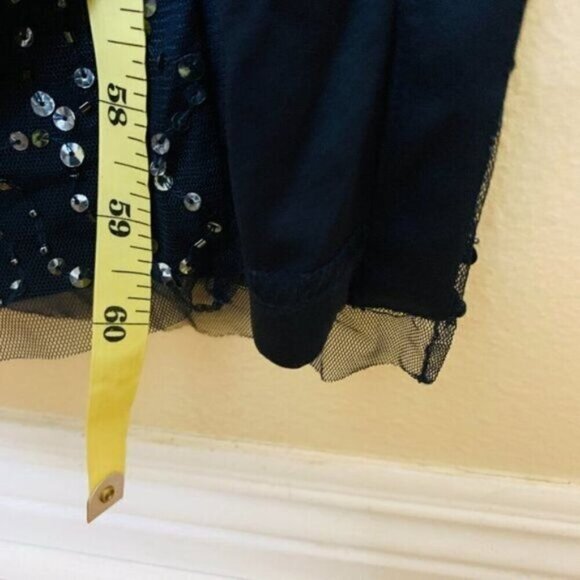 Aidan Mattox Deco Beaded Column Black-Tie Formal Gown Size 10 in Twilight Navy - Picture 13 of 13